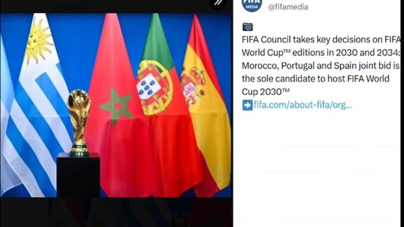 Mondiale 2030, ufficiale: si giocherà tra Europa, Africa e Sudamerica