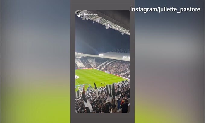 Newcastle-Psg 4-1, lady Tonali festeggia dalla tribuna