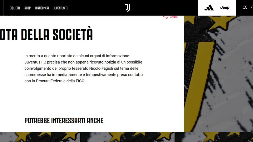 Comunicato Juve su Fagioli: "Abbiamo avvisato subito la Procura Figc"