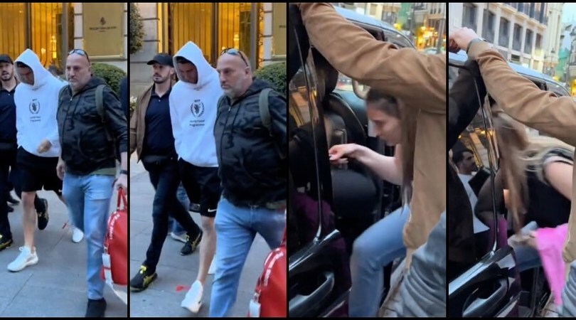 Vlahovic pizzicato a Madrid fuori da un hotel