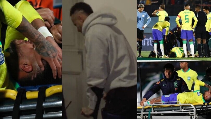 Paura Neymar, lascia il Brasile in barella tra le lacrime