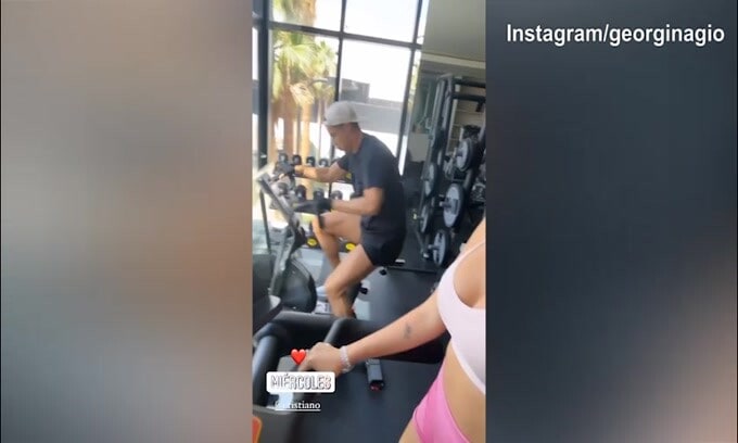 Palestra mattutina per CR7 e Georgina