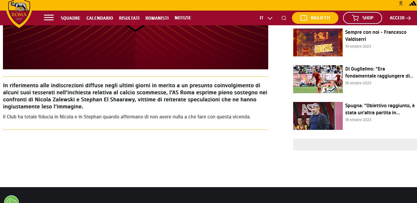 La Roma sostiene ufficialmente Zalewski ed El Shaarawy