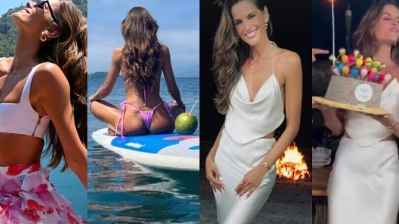 Lady Trapp, Izabel Goulart scatenata alla festa di compleanno in spiaggia