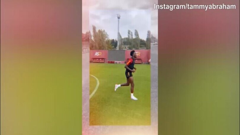 Roma, Abraham torna al lavoro con il pallone
