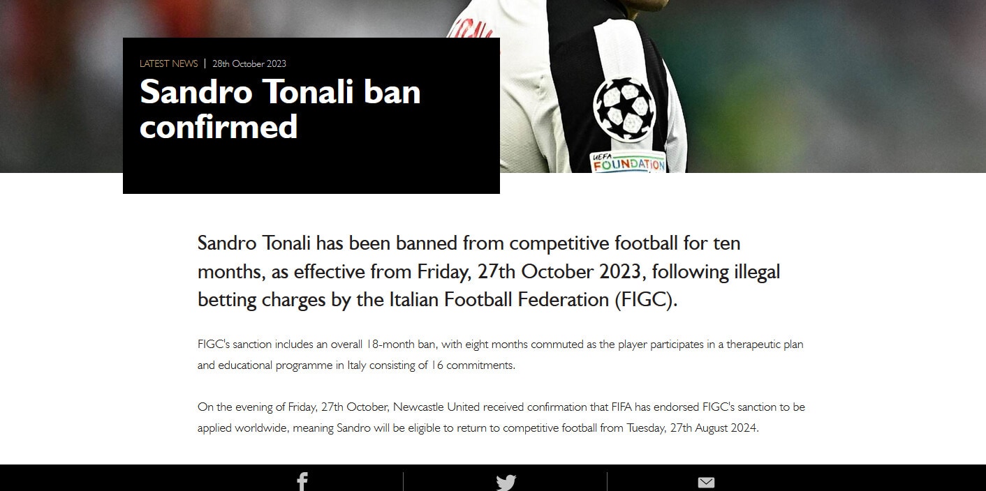 Ufficiale: Tonali in campo nell'agosto 2024