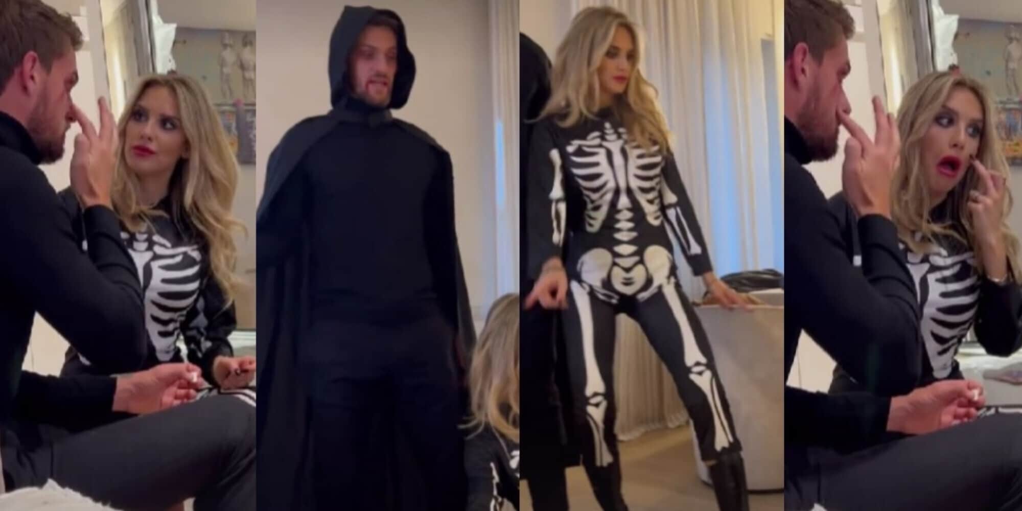 Michela Persico sexy anche ad Halloween: Rugani inedito al trucco