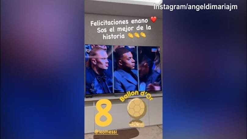 Pallone d'oro a Messi: Di Maria esulta da casa!