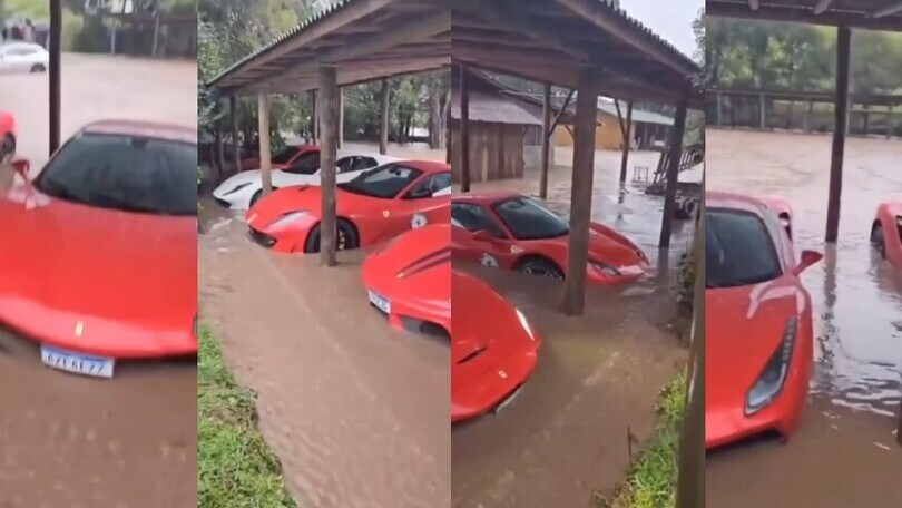 Ferrari sommerse e distrutte dal fango: il danno è devastante