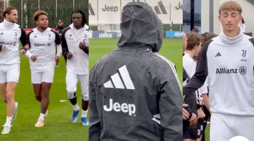 Juve, allenamento speciale: ecco chi ha sfidato la pioggia alla Continassa