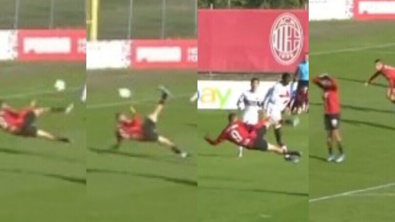 Camarda sembra Cristiano Ronaldo: Milan-Psg, gol pazzesco in rovesciata