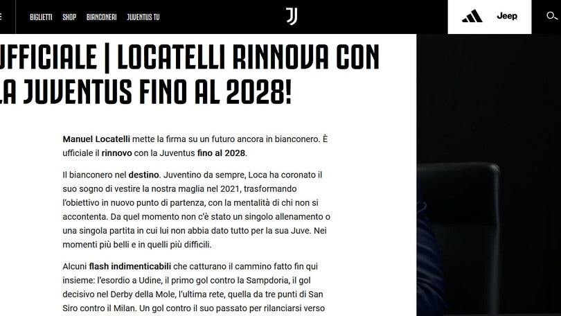 La Juve prolunga l'accordo con Locatelli: rinnovo fino al 2028