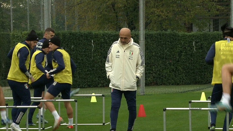 Allenamento a Coverciano per gli Azzurri