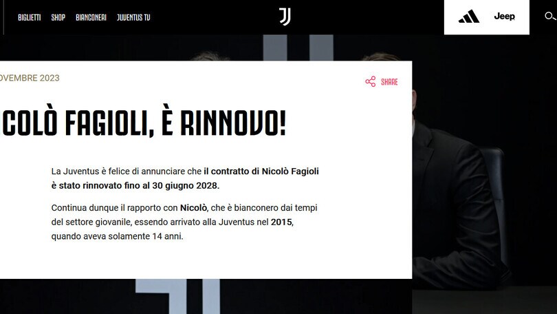 Juve, Fagioli ha rinnovato il contratto fino al 2028