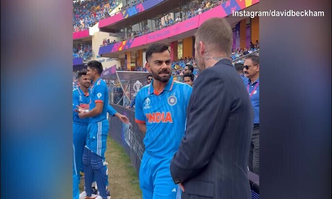 David Beckham, in India con una stella del cricket