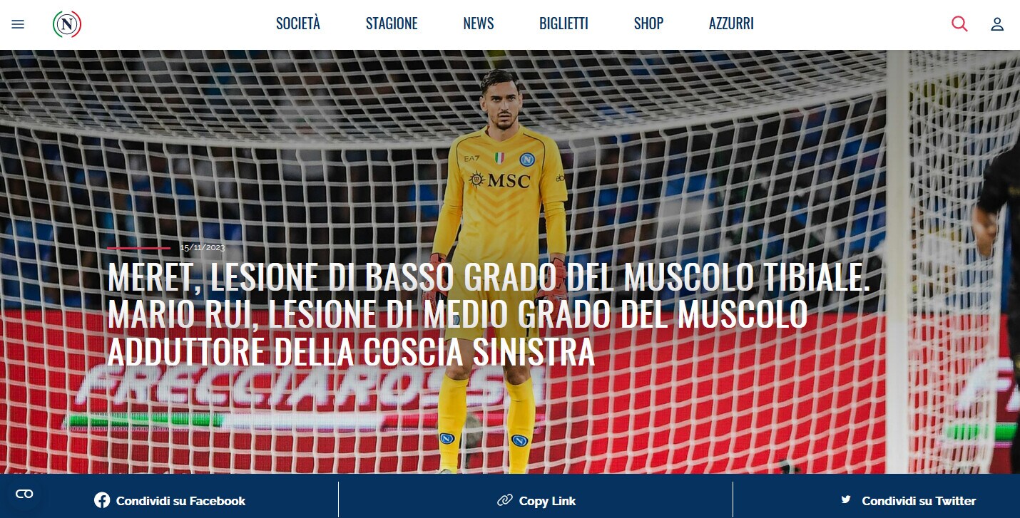 Napoli: influenza per Osimhen, tegole Meret e Mario Rui per Mazzarri