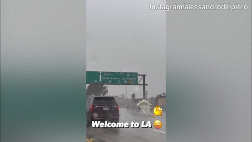 Del Piero sotto la pioggia di Los Angeles: "Benvenuti a...."