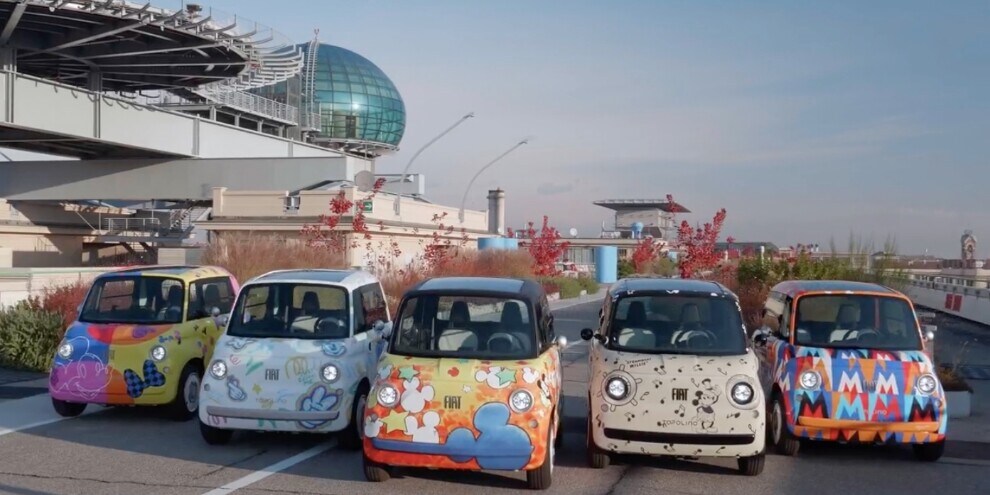 Fiat celebra i 100 anni Disney con 5 uniche Topolino