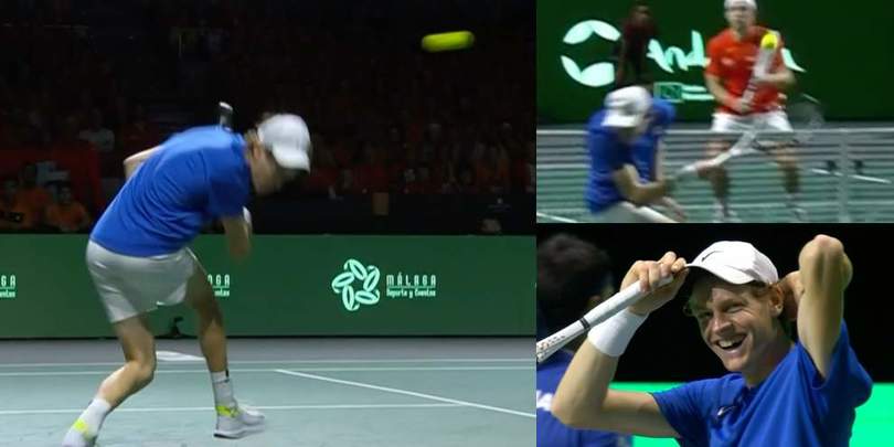 Sinner colpito in faccia da una pallina: l'avversario si scusa ma lui l'aveva predetto...