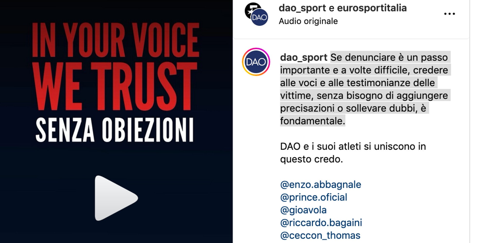 Senza obiezioni, per dire basta violenza
