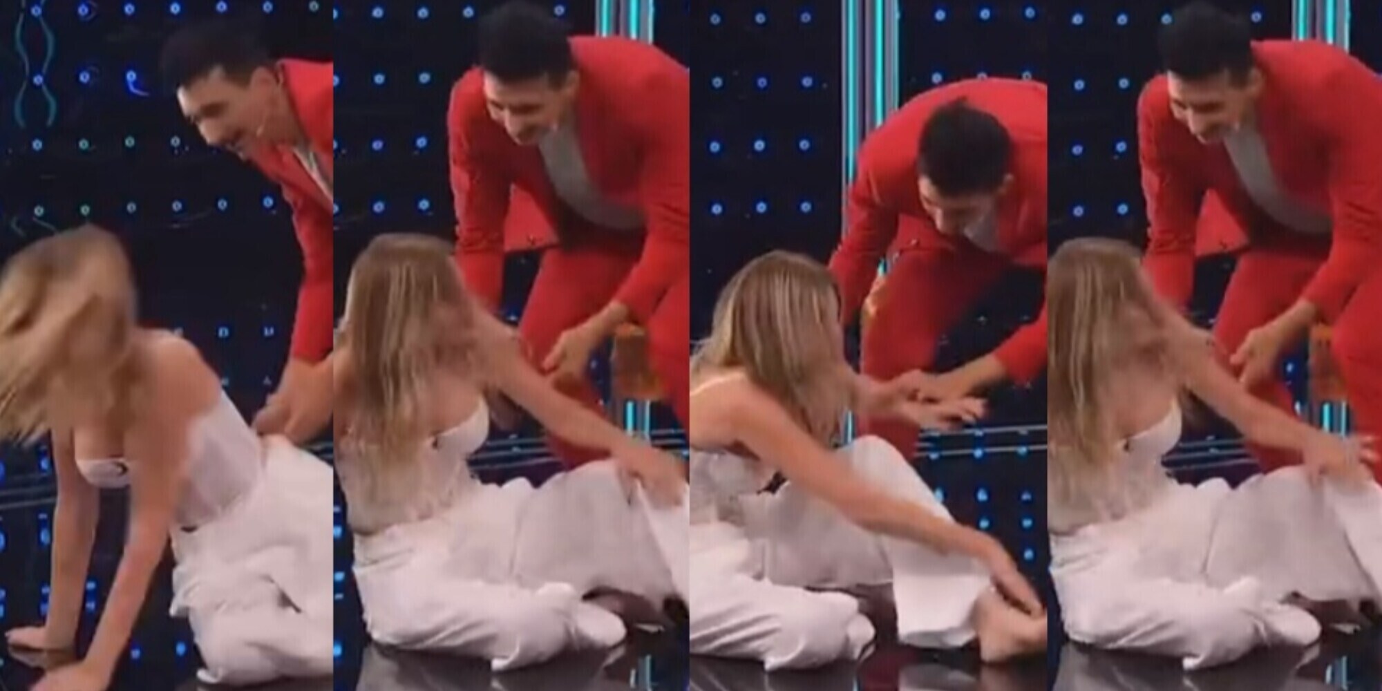 Alessia Marcuzzi cade in diretta tv a Boomerissima: "Acciaccata ma..."