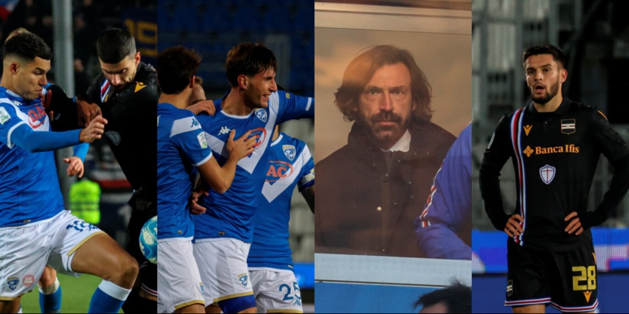 Pirlo, ritorno amaro a Brescia: Samp ko. Como, vittoria e terzo posto