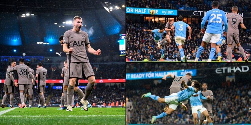 Kulusevski frena il City: gol e festa con i tifosi Tottenham per il 3-3 al 90'