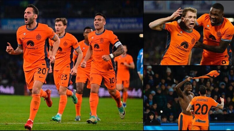 Calhanoglu,Barella e Thuram: tris Inter in casa del Napoli