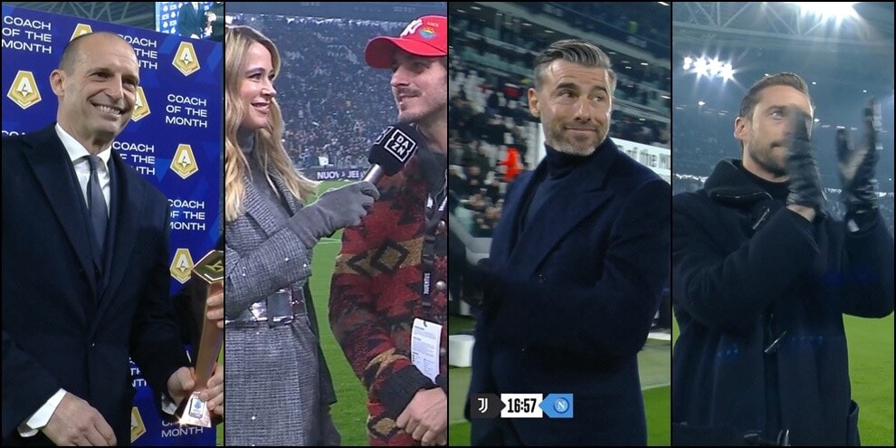 Pecco Bagnaia, Allegri premiato da Scanavino e non solo: il prepartita di Juve-Napoli