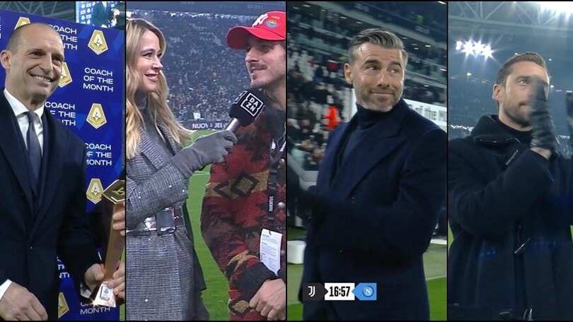 Pecco Bagnaia, Allegri premiato da Scanavino e non solo: il prepartita di Juve-Napoli