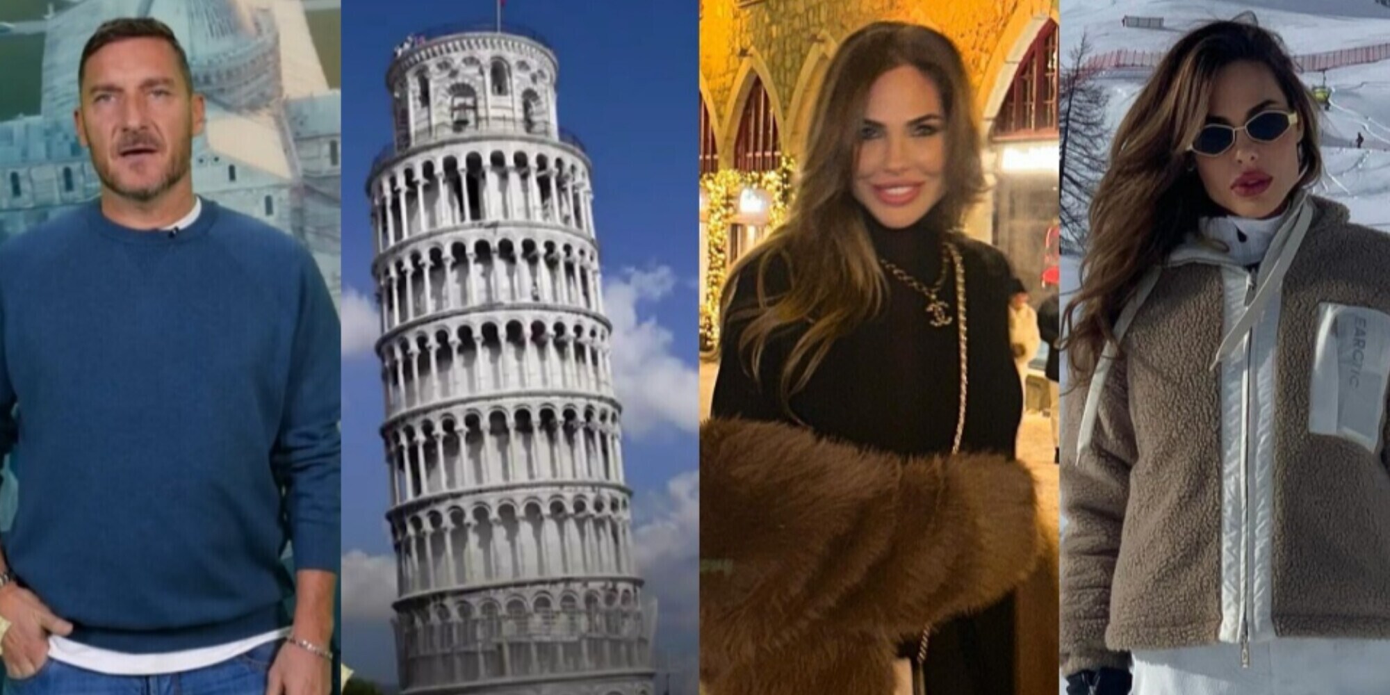 In viaggio con Totti: dopo il Colosseo la Torre di Pisa. Ilary è incinta?
