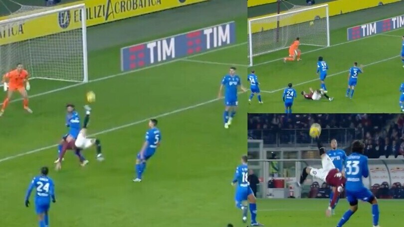 Sanabria, eurogol in rovesciata in Torino-Empoli! Ma l'arbitro annulla tutto