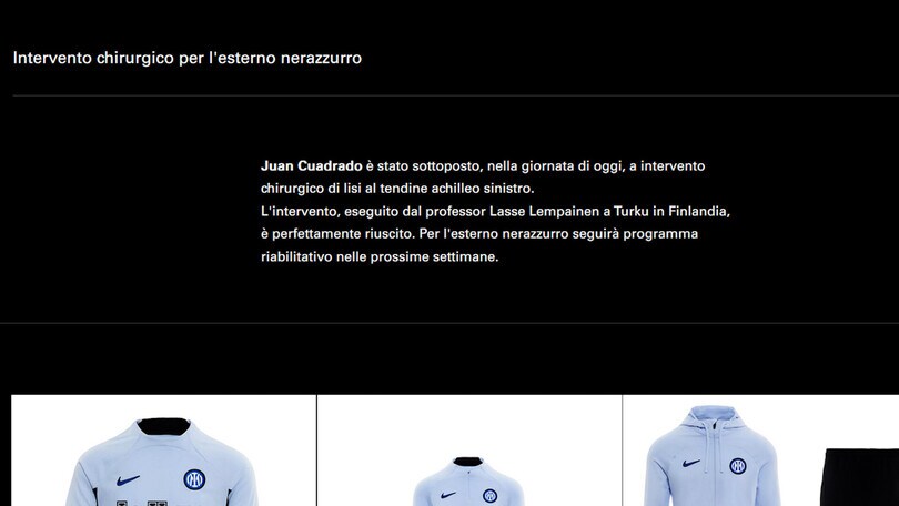 Inter, Cuadrado operato con successo