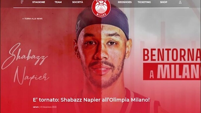 Ufficiale, Napier e l'Olimpia Milano tornano insieme