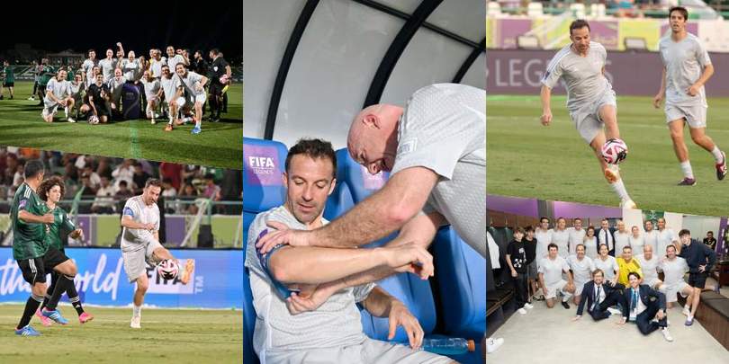Del Piero in campo a Gedda per la partita tra leggende Fifa