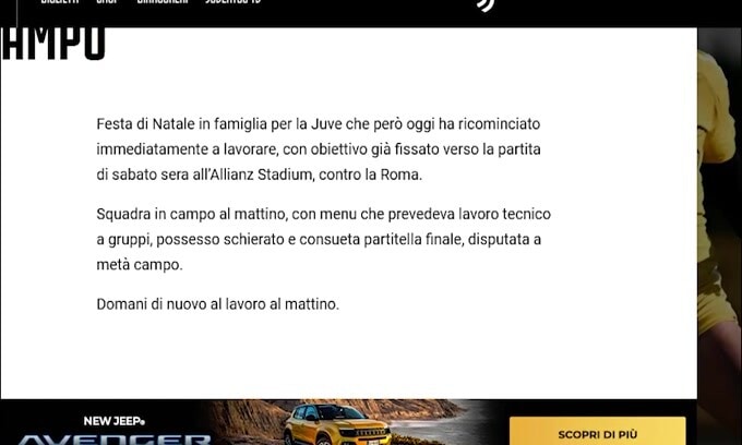 Juventus, Santo Stefano di lavoro in vista della Roma