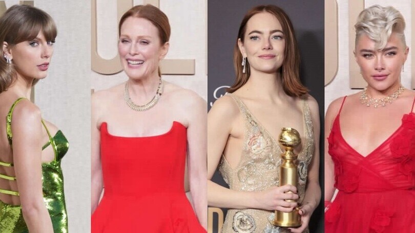 Golden Globe, i look delle star: da Taylor Swift a Emma Stone e Moore