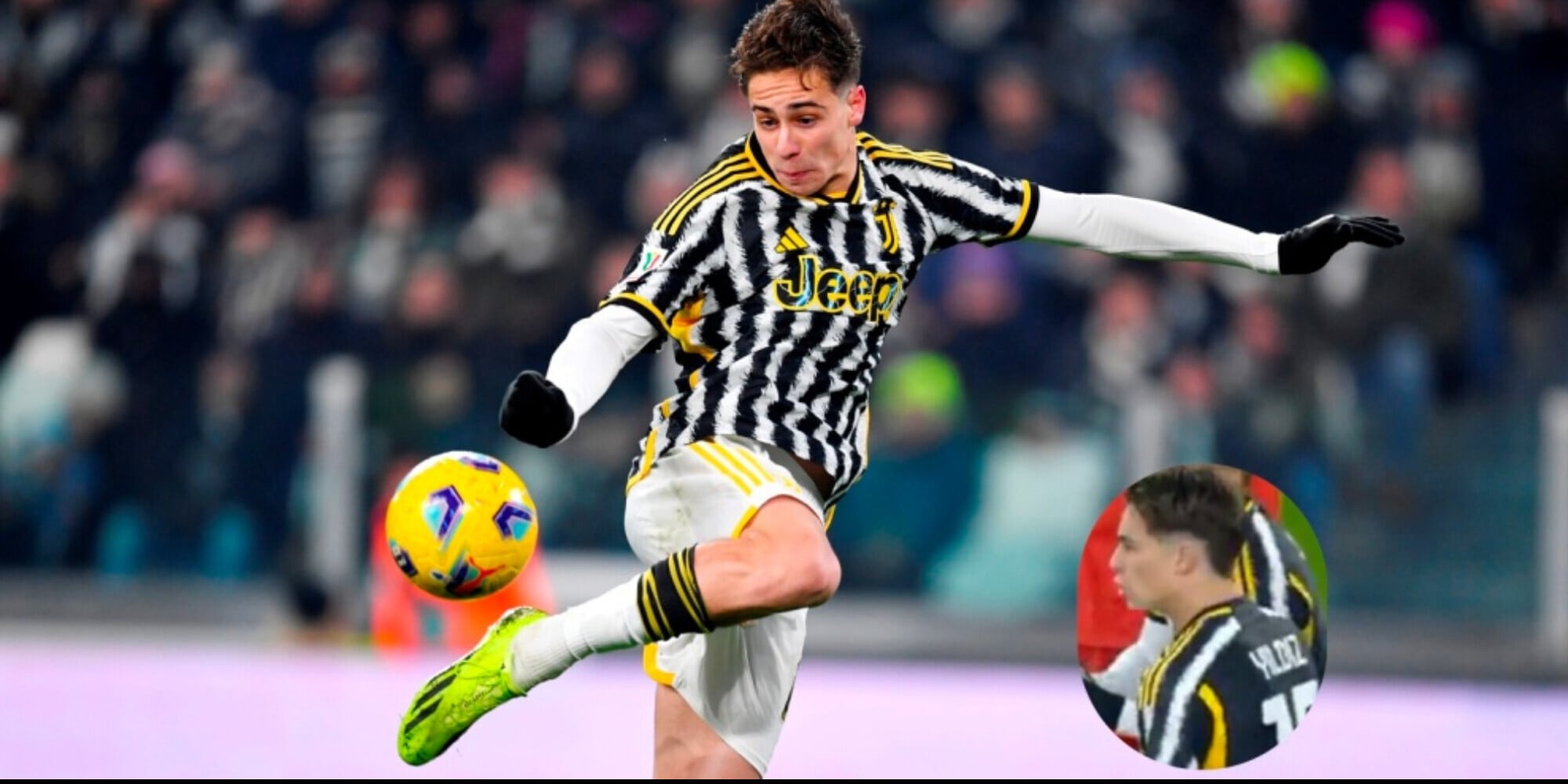 Yildiz, stella Juve e tifoso in campo: il dettaglio non sfugge alle telecamere