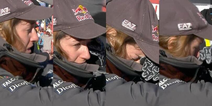 Sofia Goggia scoppia a piangere dopo la vittoria in discesa ad Altenmarkt