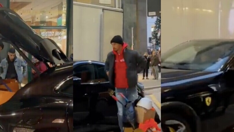 Ibrahimovic, shopping di classe con la sua nuova Ferrari Purosangue