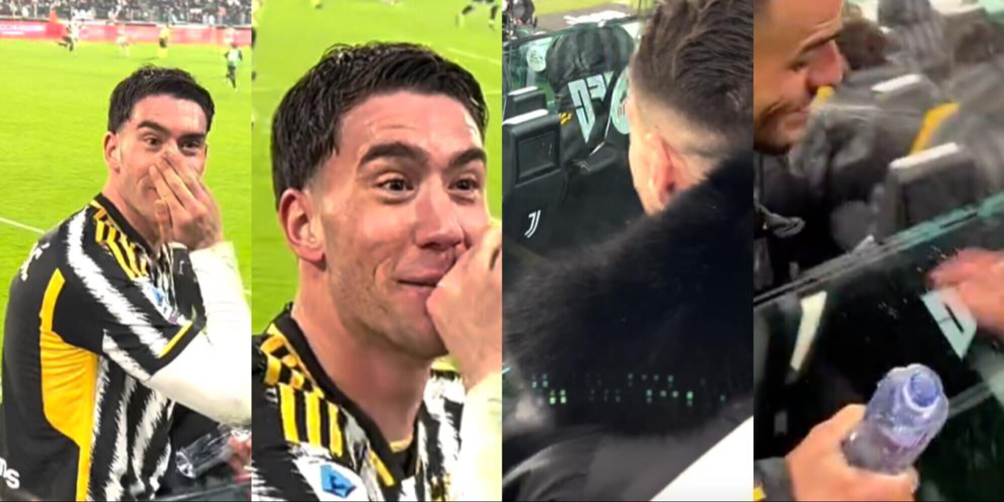 Vlahovic a Gatti: "Che giubbotto di m***a". E Kostic lo "annaffia"