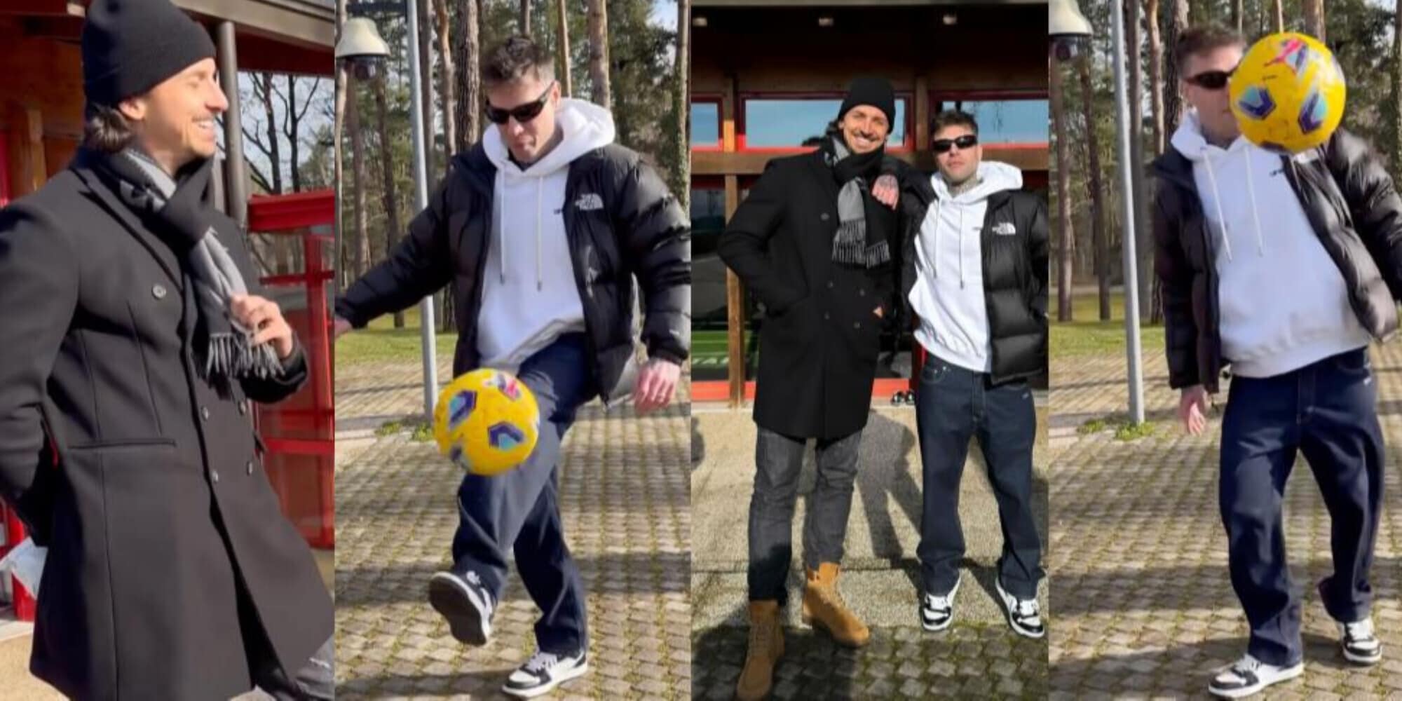 Fedez a Milanello: i palleggi con la faccia per conquistare Ibrahimovic