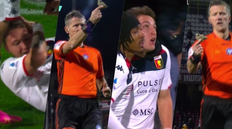 Retegui segna in Salernitana-Genoa e viene colpito da un oggetto mentre esulta