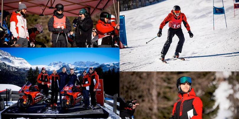 Dalle due ruote agli sci: la Ducati sfreccia sulla neve