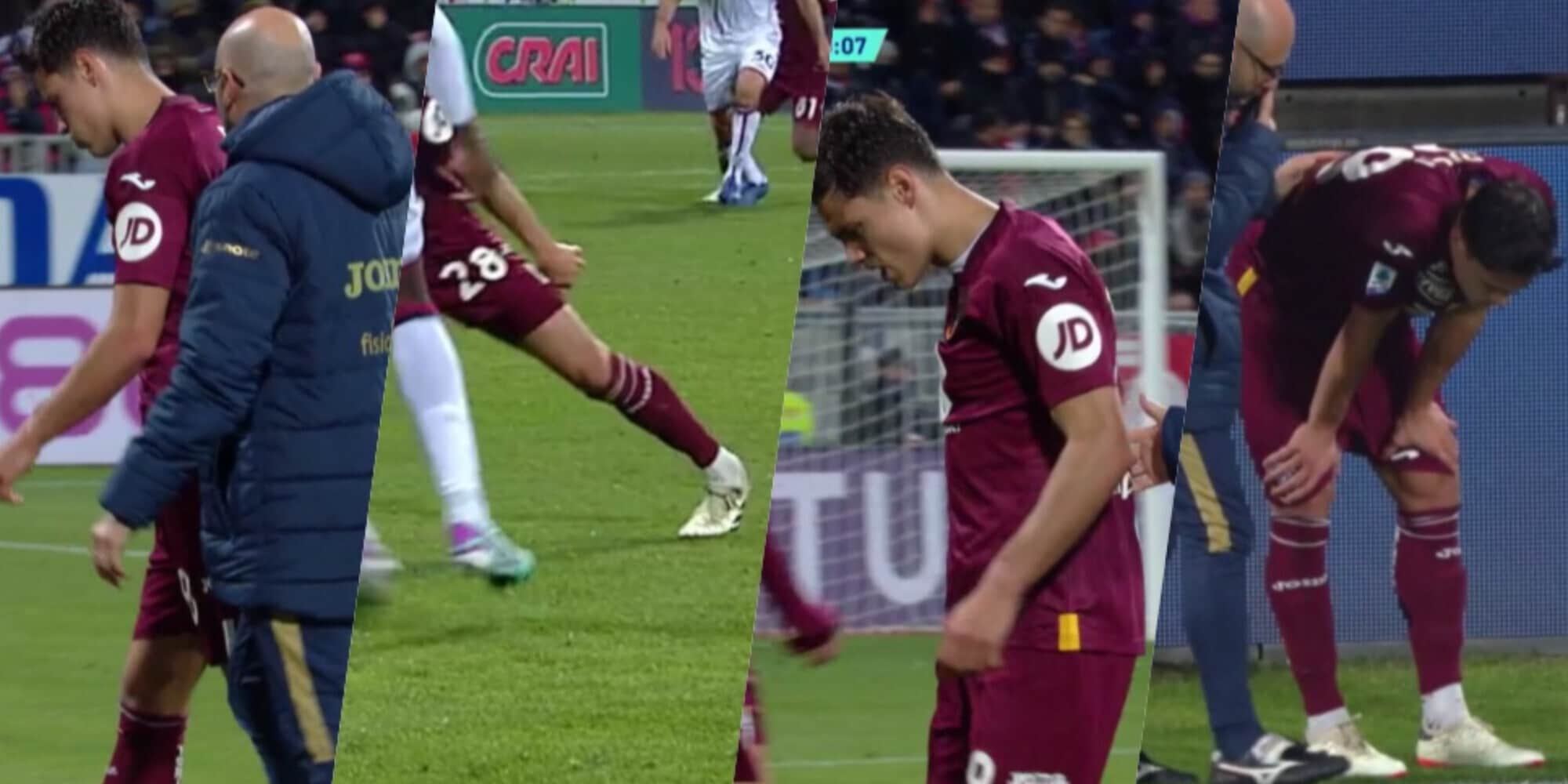 Ricci infortunato: ko alla caviglia durante Cagliari-Torino, cosa è successo