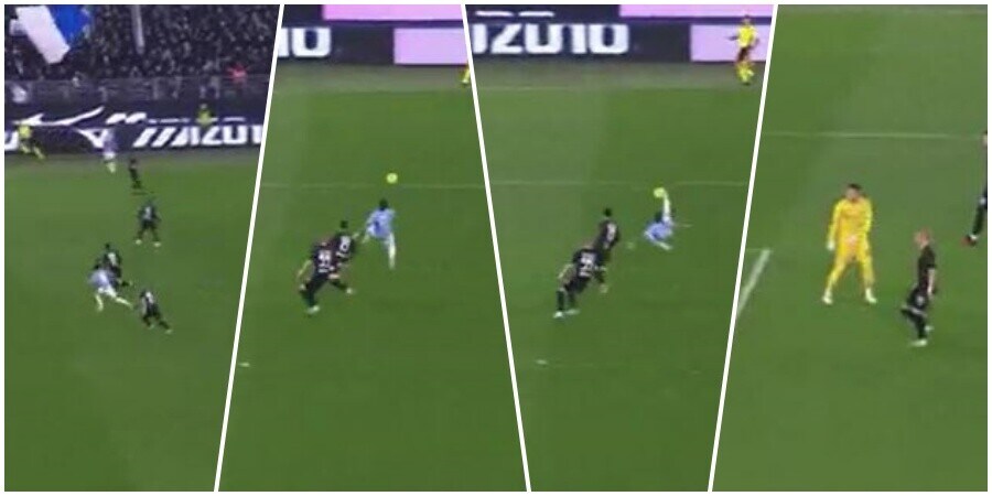 Castellanos, l'eurogol in rovesciata annullato in Lazio-Napoli
