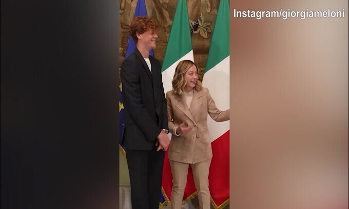 Sinner a Palazzo Chigi, le immagini con Giorgia Meloni