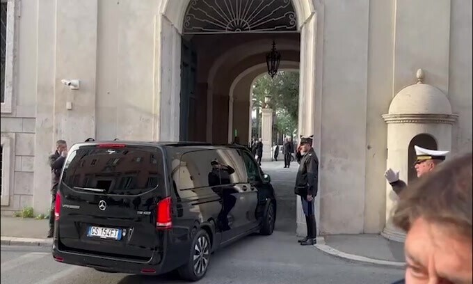 Quirinale, Sinner arriva per l'incontro con Mattarella