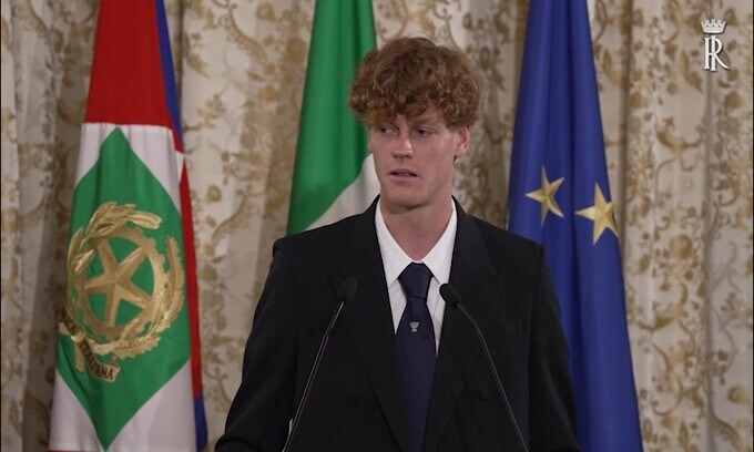 Sinner al Quirinale: "Un onore essere qui"