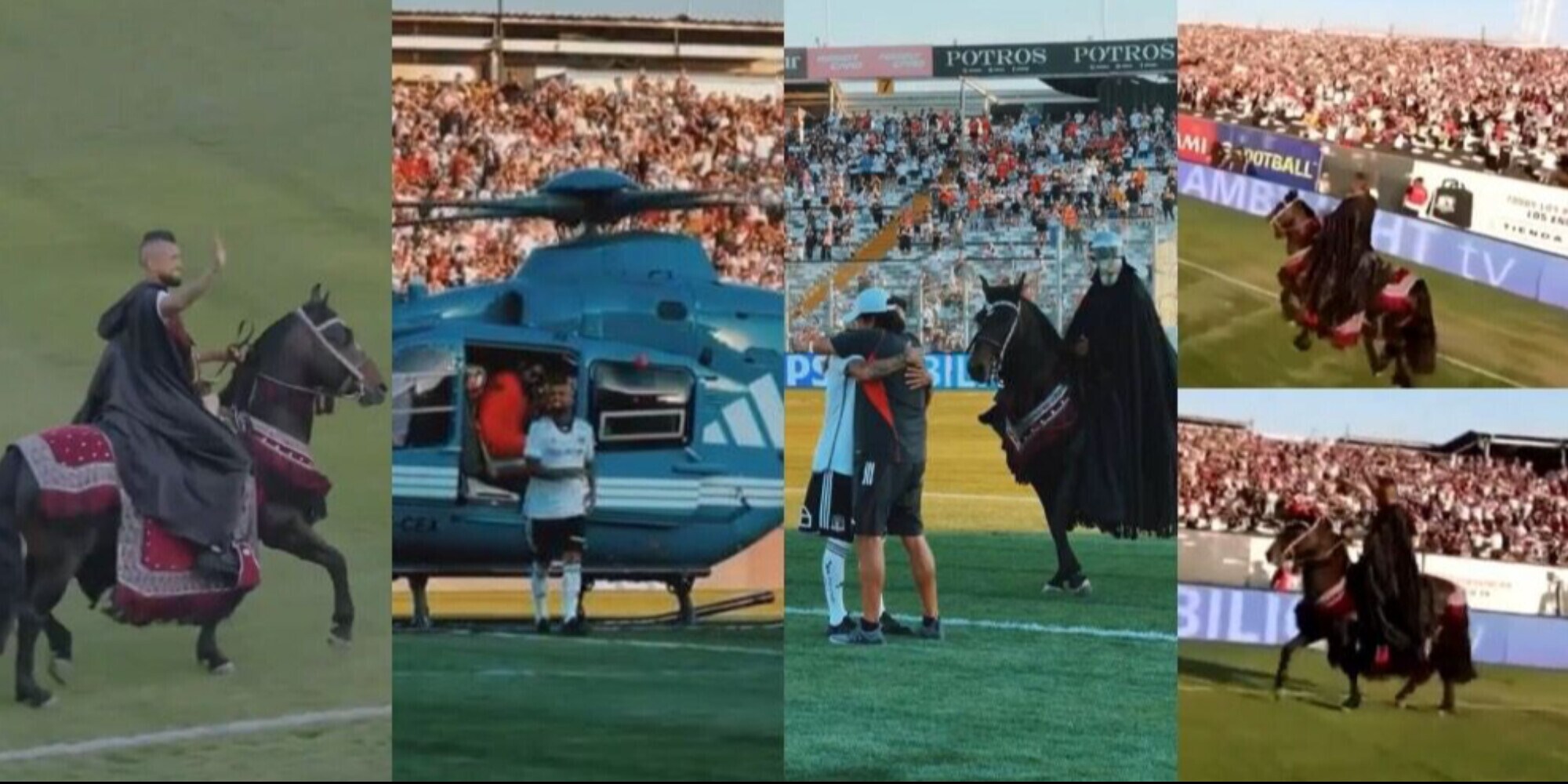 Vidal torna al Colo Colo da "Re Arturo": show tra elicottero e cavallo!
